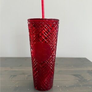 Starbucks 2021 Winter Holiday Red Jeweled Venti Cold Cup Tumbler
